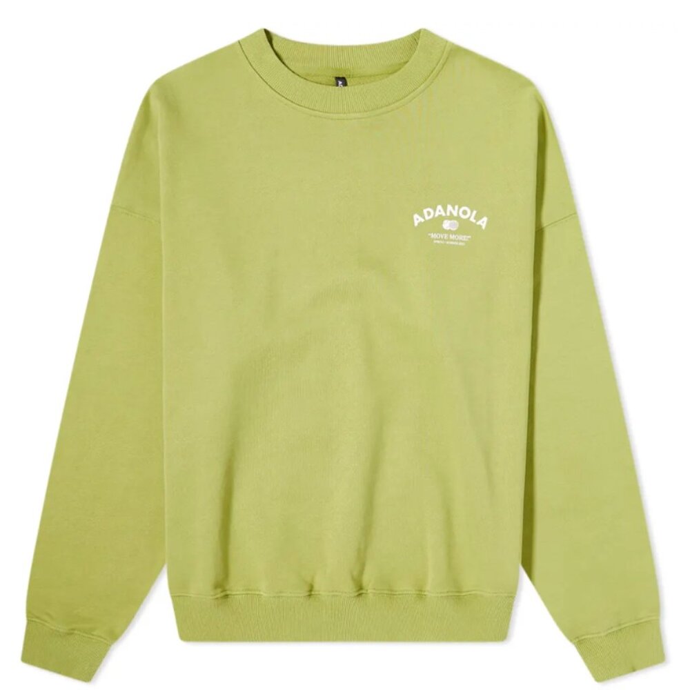 Adanola Tennis Collection Oversized Crew Sweater Lime Green S
